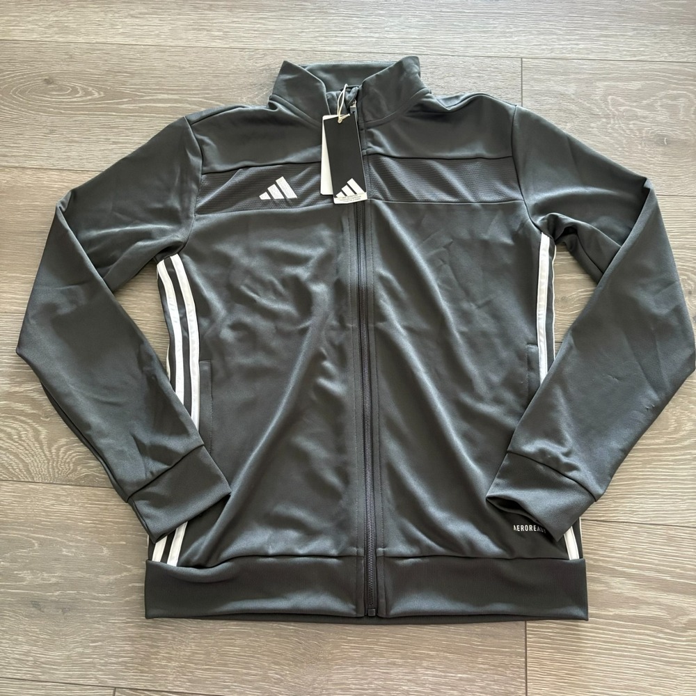 NWT Adidas Womens Dark Gray Aero Ready Tiro 25 Essentials Training Jacket Size S